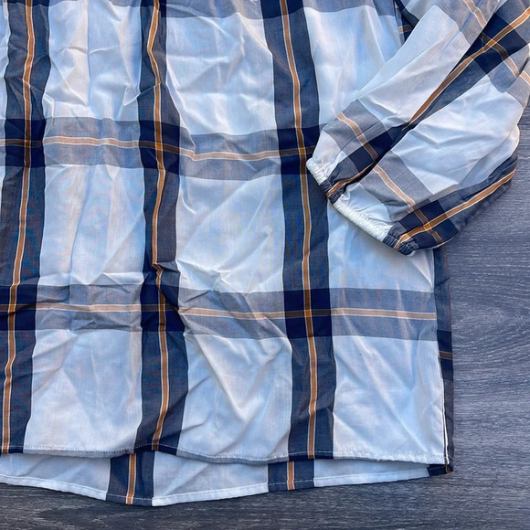 LOFT Plaid Popover Blouse, white - Picture 4 of 8
